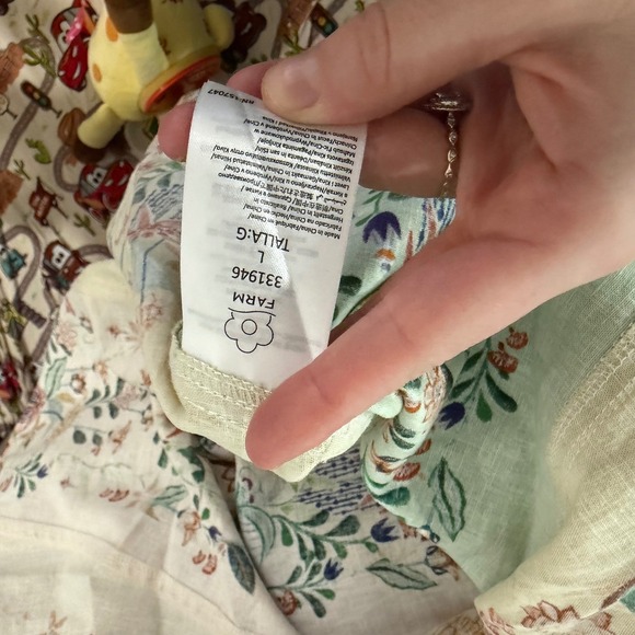 New W Mark Farm Rio Multicolor Delicate Floral Stripes Linen Maxi Dress Large - Picture 10 of 11